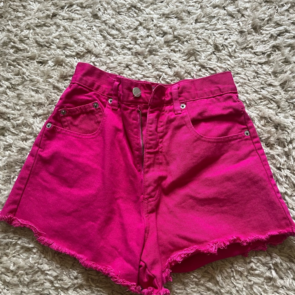 Vibrant Pink Women's Denim Shorts